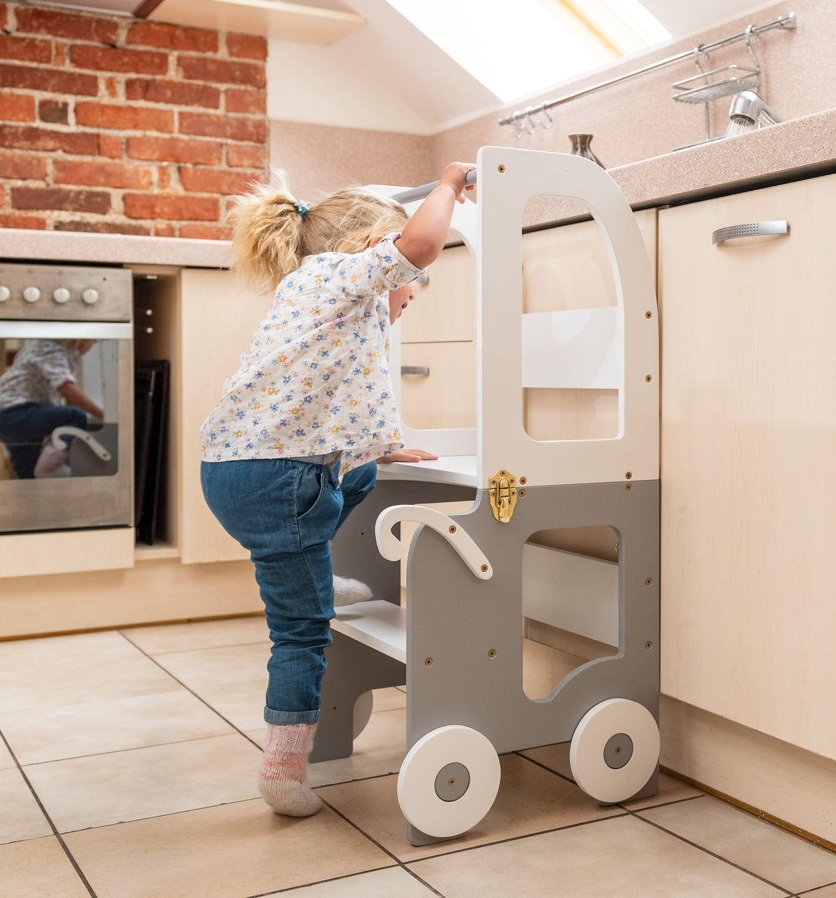 Family-scl Trolley Kitchen Helper - White / Gray