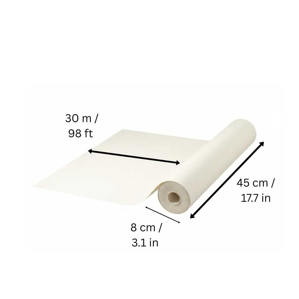 Replacement paper roll measuring 30 meters with dimensions labeled