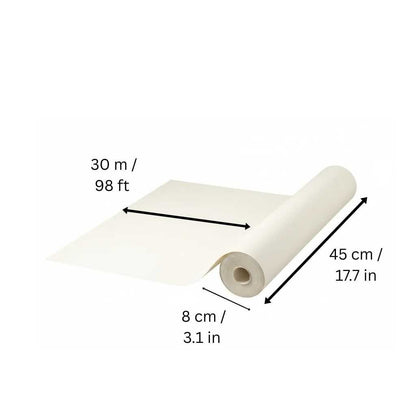 Replacement paper roll measuring 30 meters with dimensions labeled