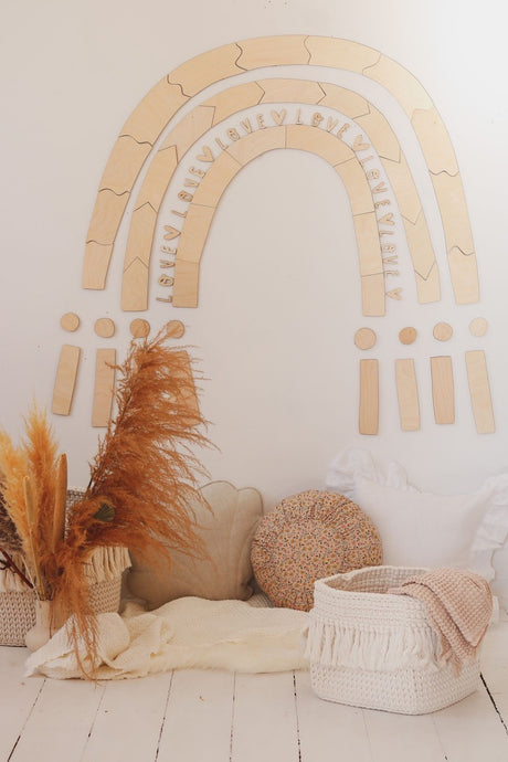 Decorațiune din lemn pentru perete - Curcubeu